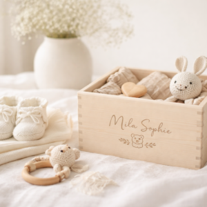 Personalisierte Erinnerungsbox aus Holz